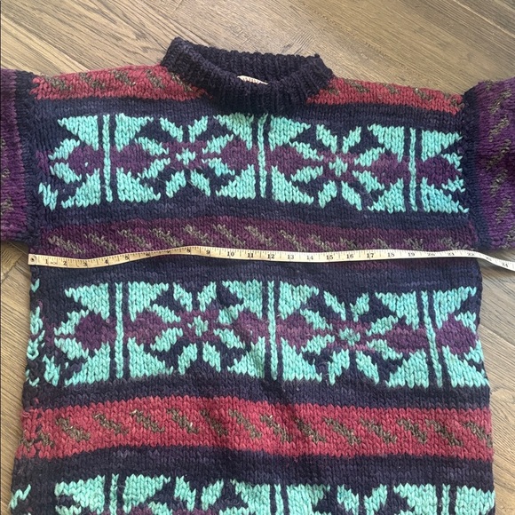 Nuevo Americana | Vintage 100% Wool Colourful Knit Grandpa Sweater Size L - Picture 8 of 12